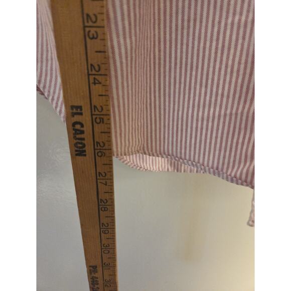 Ralph Lauren Custom Fit Mens Pink Striped Short Sleeve Button Up Shirt Size S - Picture 6 of 6